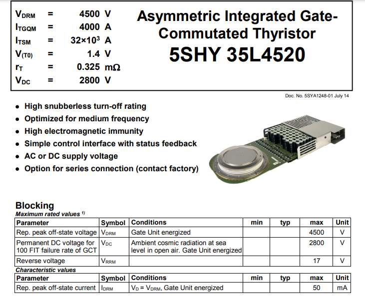 ABB 5SHY35L4520 5SXE10-0181 AC10272001R0101