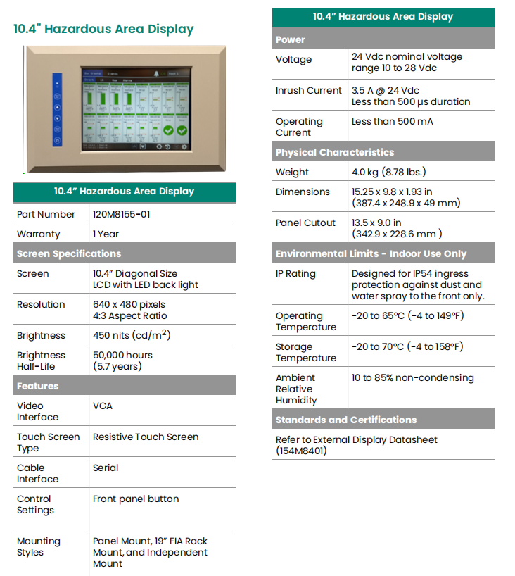 Bently Nevada 3500/94M 120M8155-01 VGA Display.......png