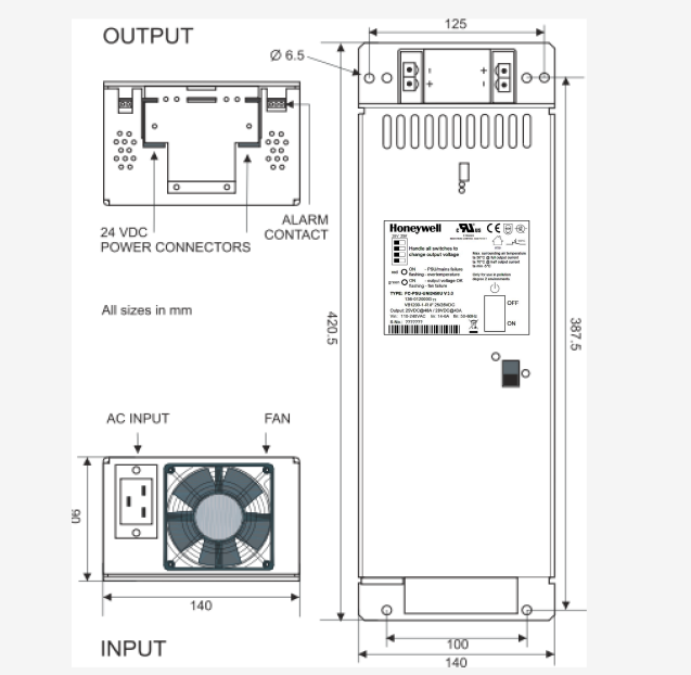HONEYWELL FC-PSU-UNI2450U V2.1 power supply unit module.png