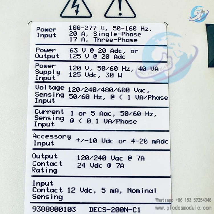 BASLER DECS-200N-C1 EXCITATION VOLTAGE REGULATOR...jpg