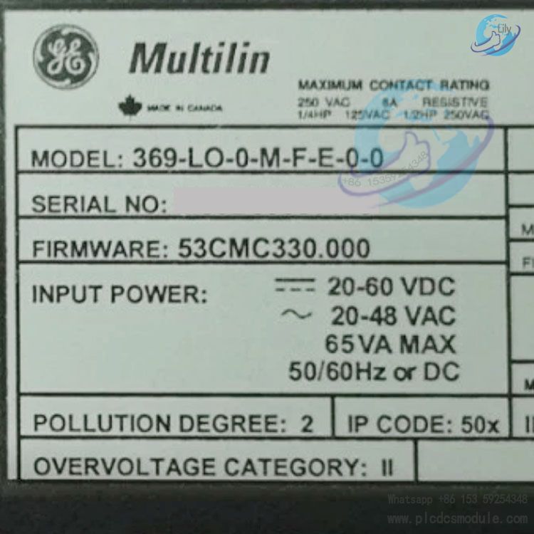 GE Multilin 369-LO-0-M-F-E-0-0 Motor Management Relay....jpg