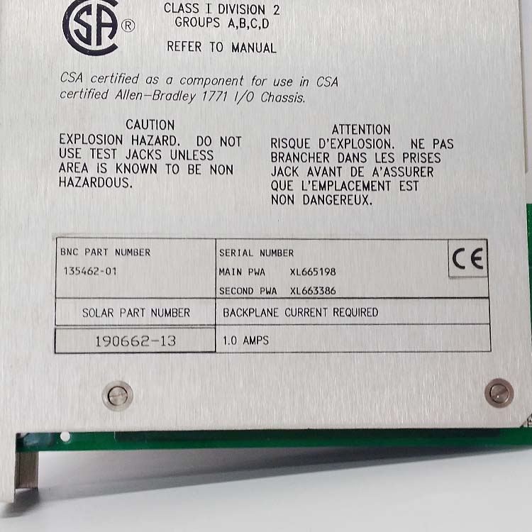 BENTLY NEVADA 135462-01 Solar Turbines-specific board...jpg