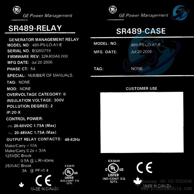 GE Multilin SR489-P5-LO-A1-E Generator Management Relay....jpg