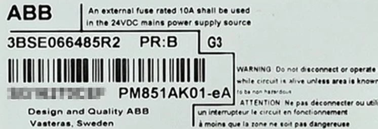 ABB PM851AK01-EA 3BSE066485R2 AC 800M processor unit PM851A.......png