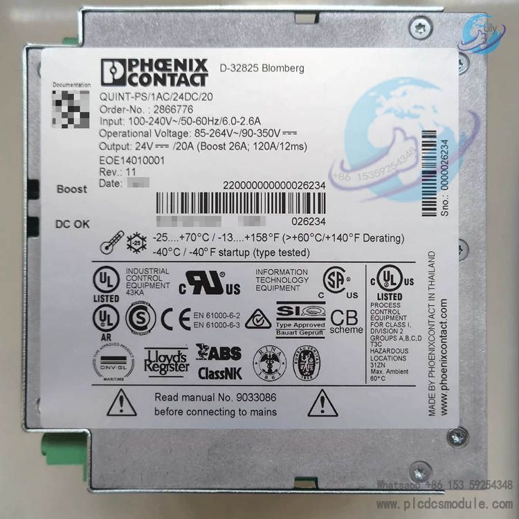 ABB Phoenix QUINT-PS 1AC 24DC 20 2866776 Switching Power Supply..jpg