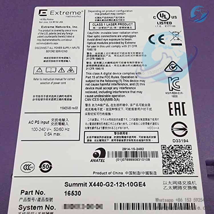 Extreme X440-G2-12t-10GE4 12 Port 1G Gigabit 4x SFP Ethernet Switch L3.jpg
