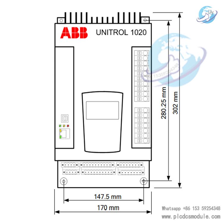 ABB Unitrol 1020 3BHE036163R6206 Automatic Voltage Regulator (AVR)()1.jpg